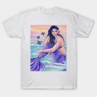 Maeva purple mermaid by Renee Lavoie T-Shirt